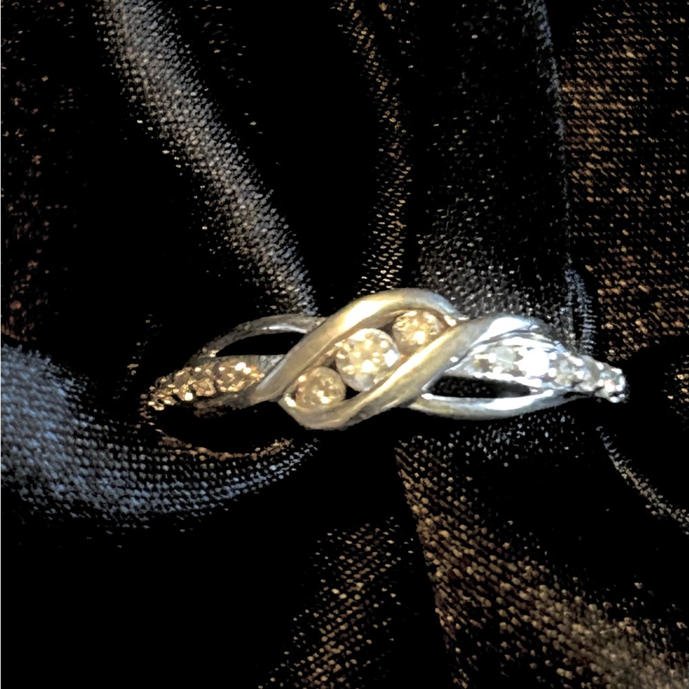 Sterling and diamond ring